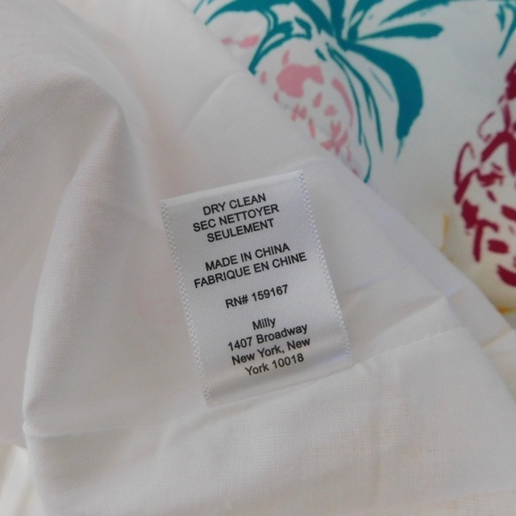 NWT!! MILLY Ellery Tiered Pineapple Print Midi Dress Poplin Colorful Size 8 - Picture 15 of 16